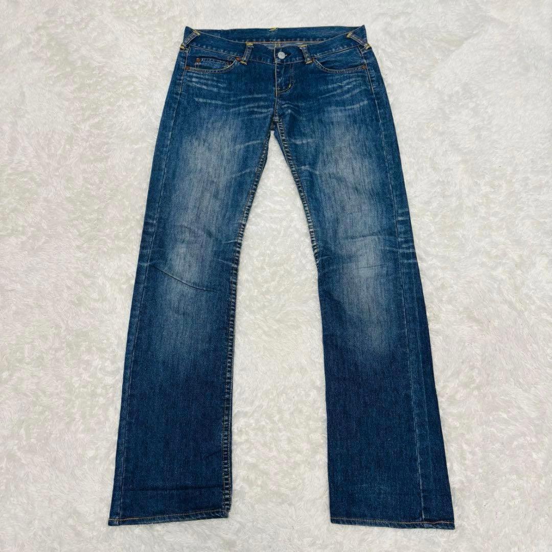 希少 EVISU DONNA 大黒 白 ビックカモメ デニム 虎耳 ストレート