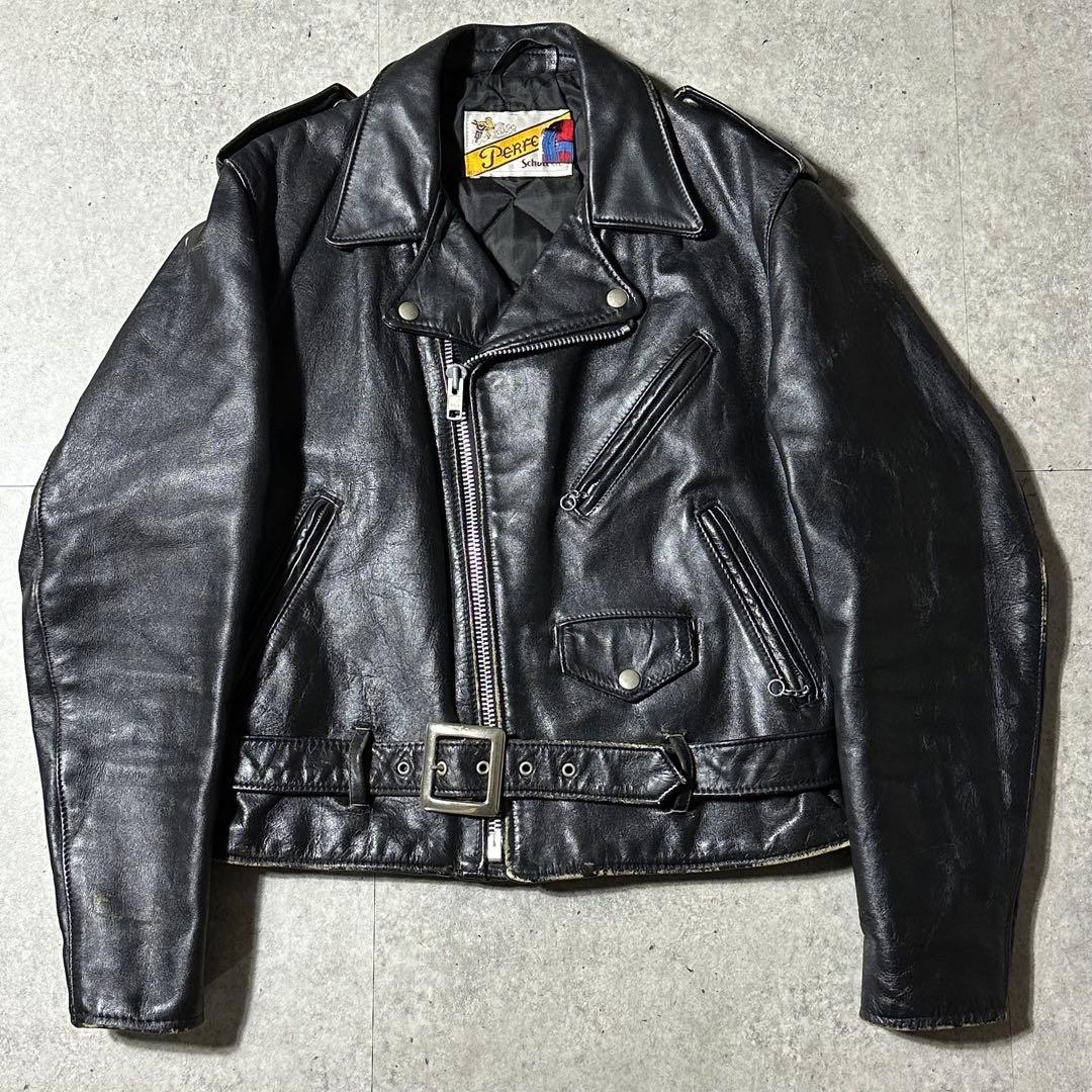 80~90s Schott 613 ワンスター 40 黒 ダブルライダース