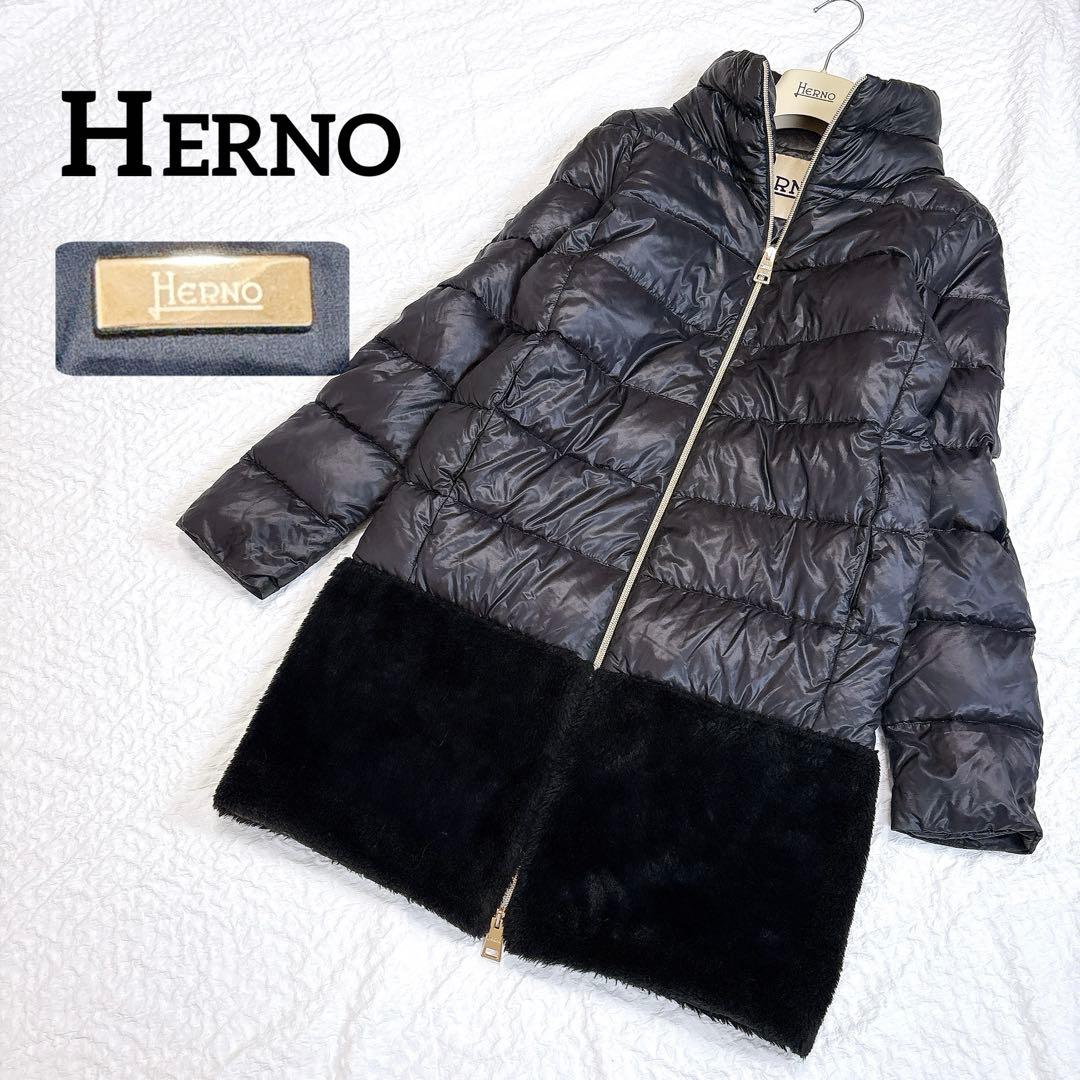 定価17万✨超軽量HERNO エコファー切替　スタンドカラーダウンコート