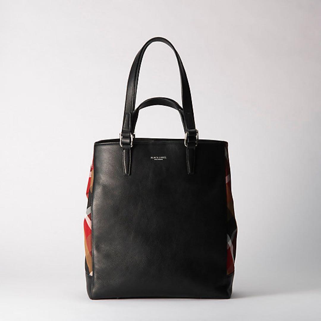 ダークレッド クレストブリッジチェックトート ブラックレーベル クレストブリッジ