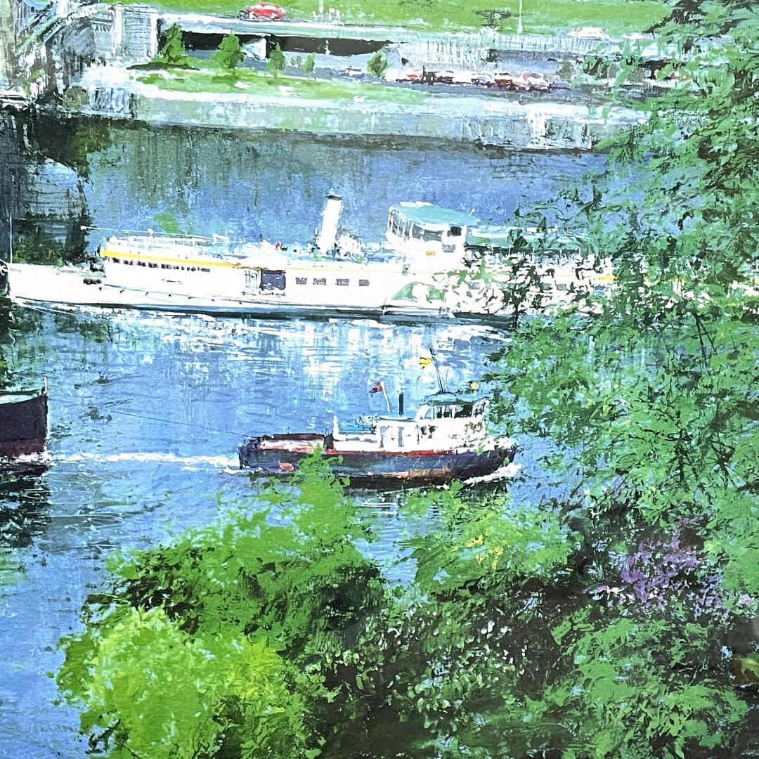 真作保証 小田切 訓『ドナウの橋』大判 リトグラフ 直筆サイン入り