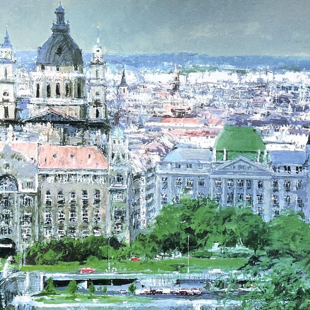 真作保証 小田切 訓『ドナウの橋』大判 リトグラフ 直筆サイン入り