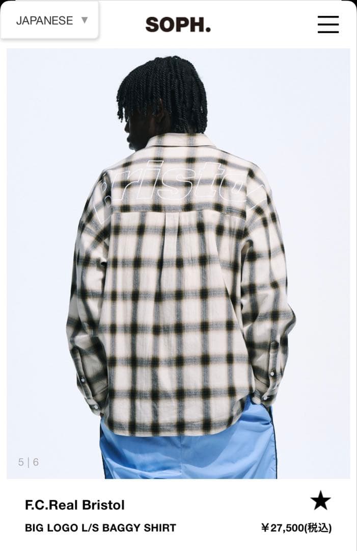 トップス F.C.Real Bristol BIG LOGO L/S BAGGYSHIRT