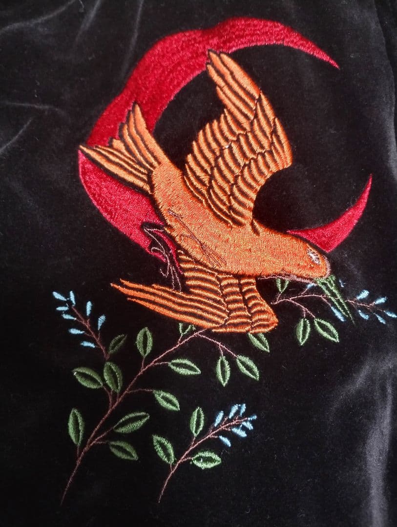 値下げ】CROPPED HEADS スカジャン 黒 刺繍 別珍 花札