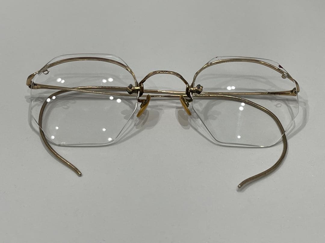 金属製多角形メガネ(度あり)