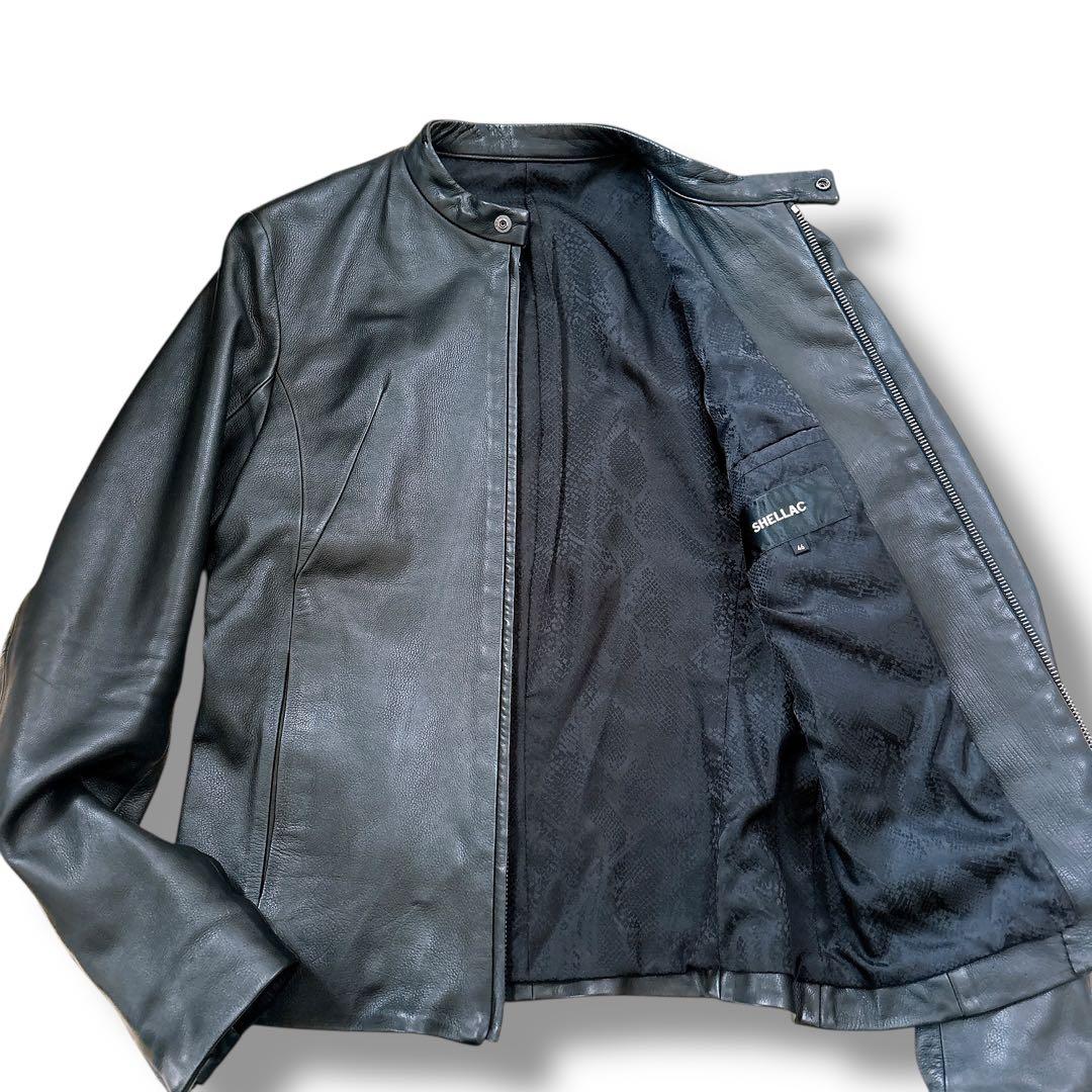 美品 SHELLAC シングル ライダース レザージャケット 黒 ブラック 46 2026年最新】Yahoo!オークション -シェラック レザー ジャケットの中古