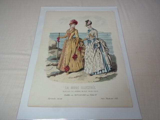 1887年銅版画◆フランス ファッション誌『ラ・モード・イリュストレ』No.27 明治7年 銅版画◇フランス ファッション誌『ラ・モード・イリュストレ