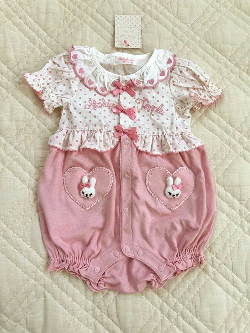 丸*様 うさぎポケット付きロンパース ロンパース ベビー ボアロンパース 兎耳フード ジャンプスーツ