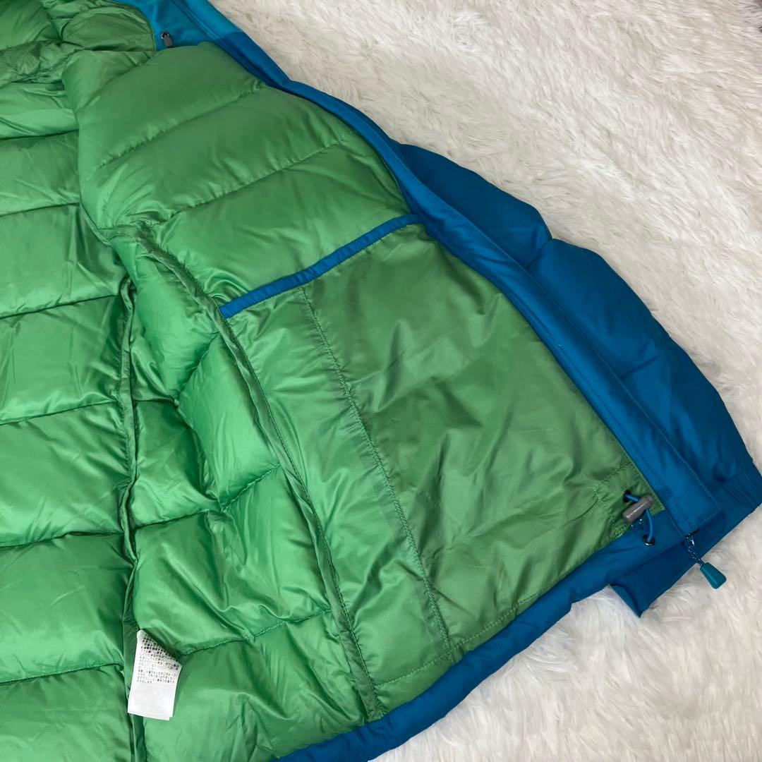 《美品》モンベル パーマフロストライトダウンパーカ ブルー レディースL