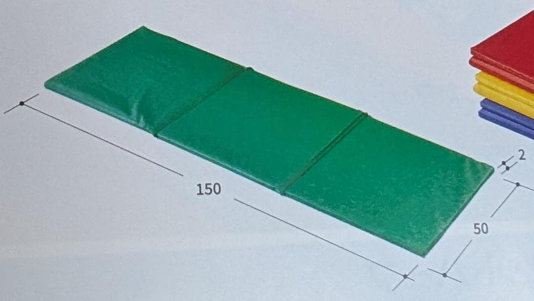 三つ折りできる！ストレッチマット　基礎ポーズイラスト付き　近畿圏送料無料！