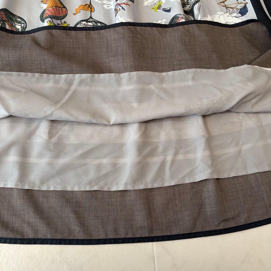 美品✨《ビアズリー 》気球　サテン　ロングスカート　ウエストリブ