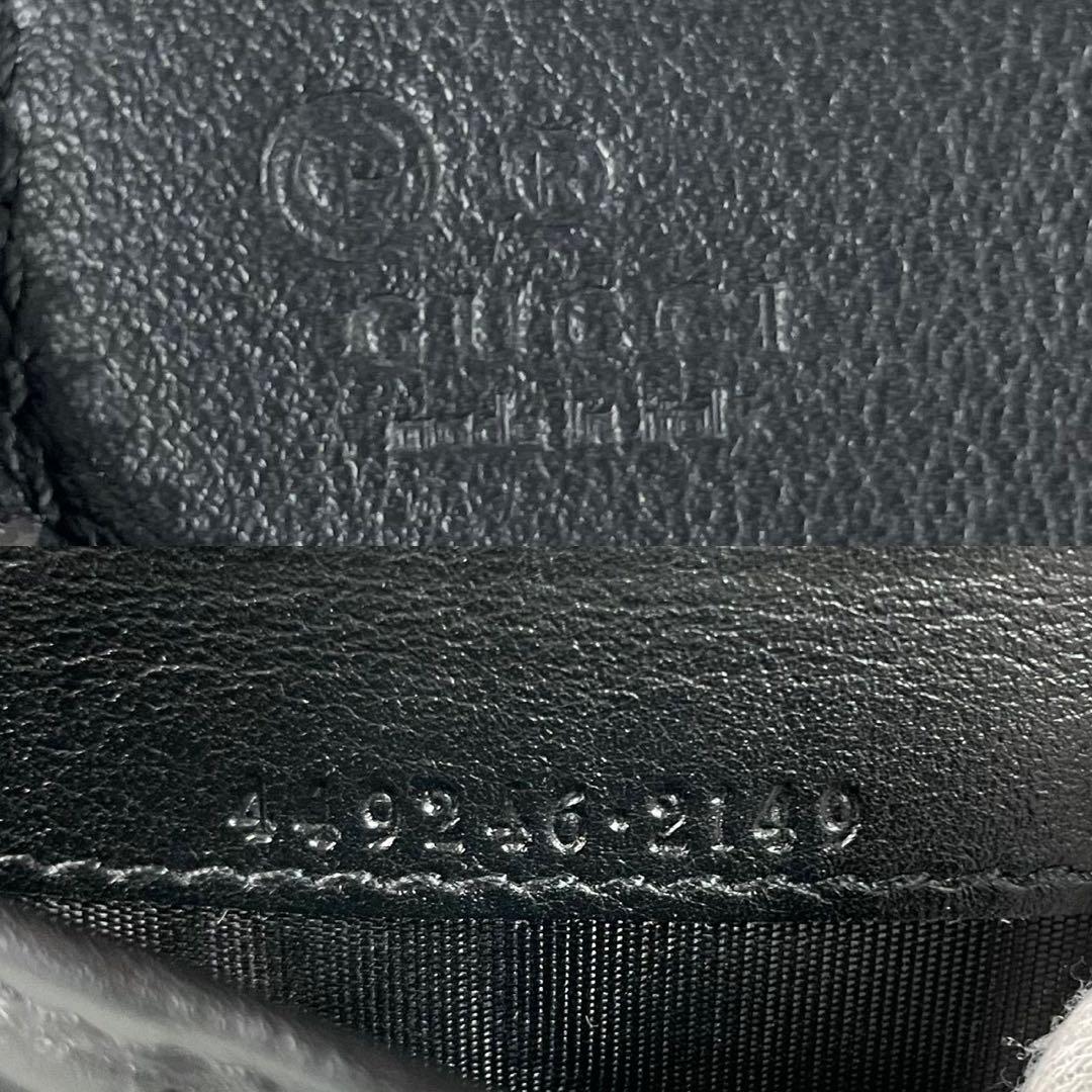 ヌコ様専用✨ GUCCI オーガナイザー 長財布 2室 レザー 黒 マイクロGG