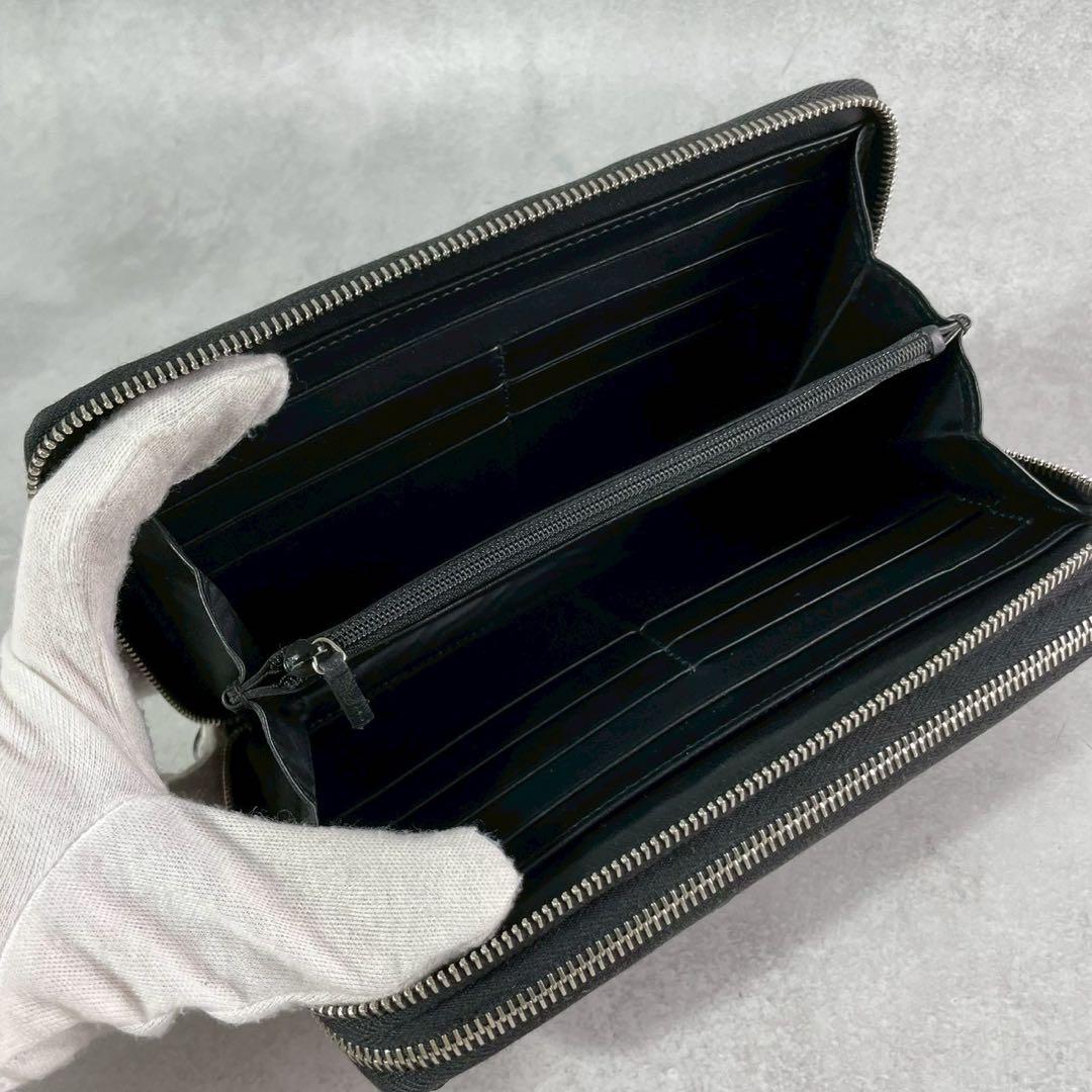 ヌコ様専用✨ GUCCI オーガナイザー 長財布 2室 レザー 黒 マイクロGG