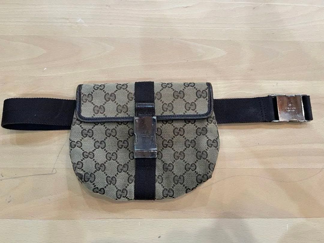 GUCCI GG柄 ウエストポーチ ボディバッグ ベージュ×ブラウン