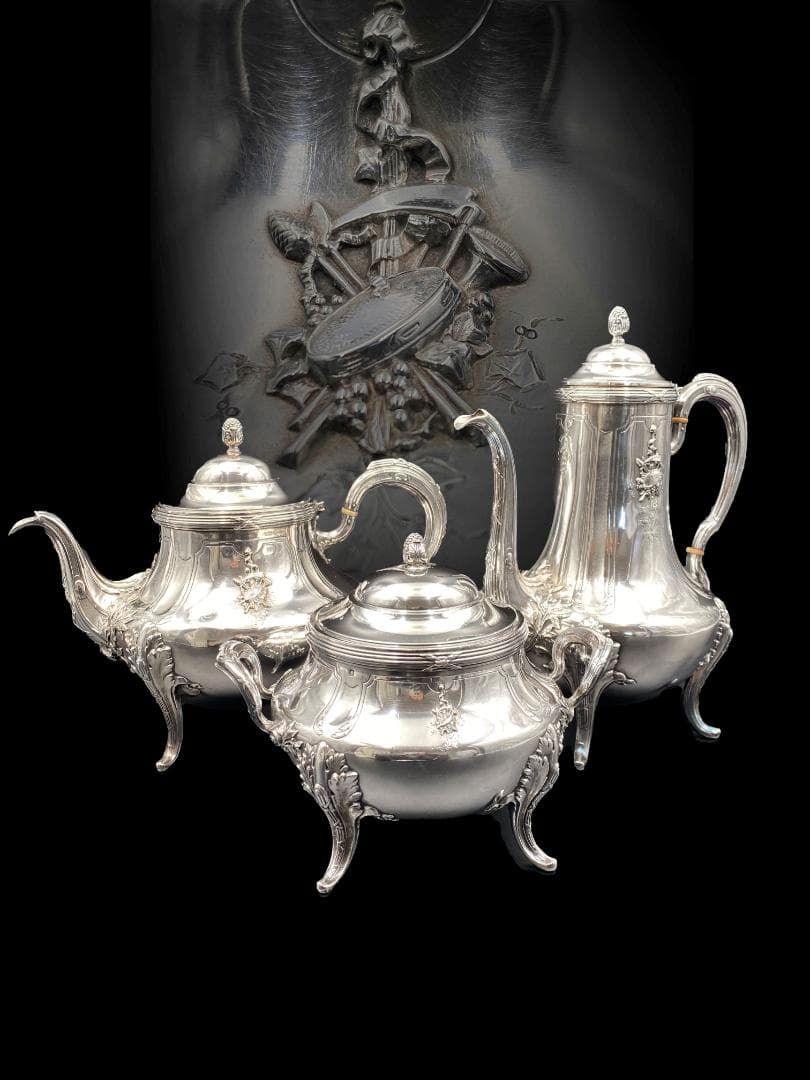 I25 フランス 楽器文様 オーケストラ 純銀950 ティーポット コーヒー