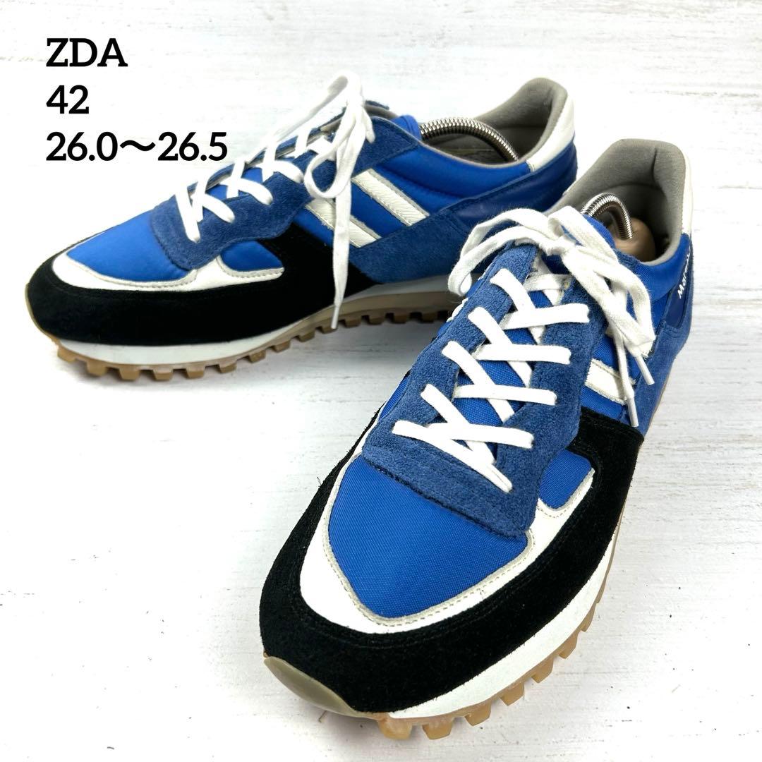 ZDA Marathon 青　黒　白 スニーカー　42 26.0〜26.5