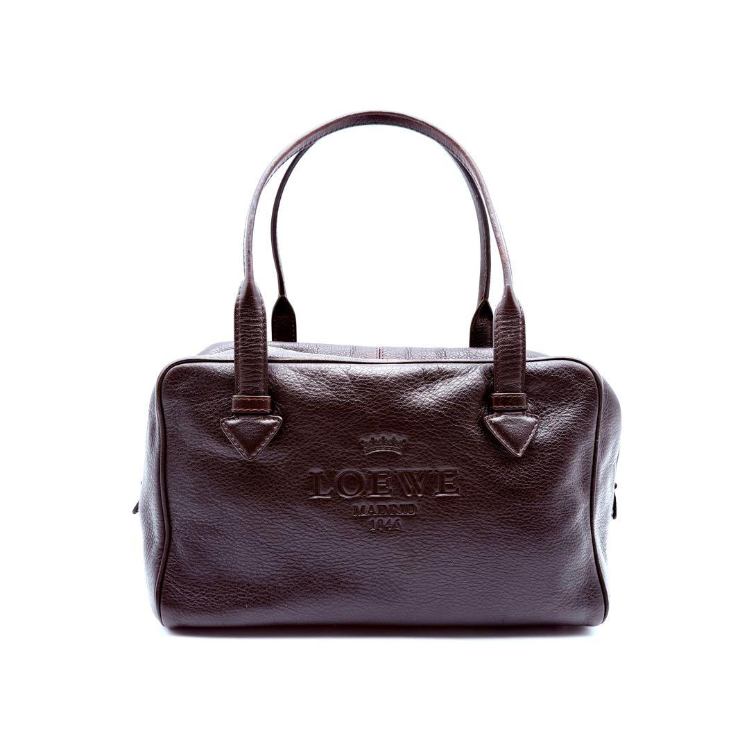 【美品】LOEWE ロエベ　ヘリテージ　ミニボストンバッグ　レザー　ロゴ