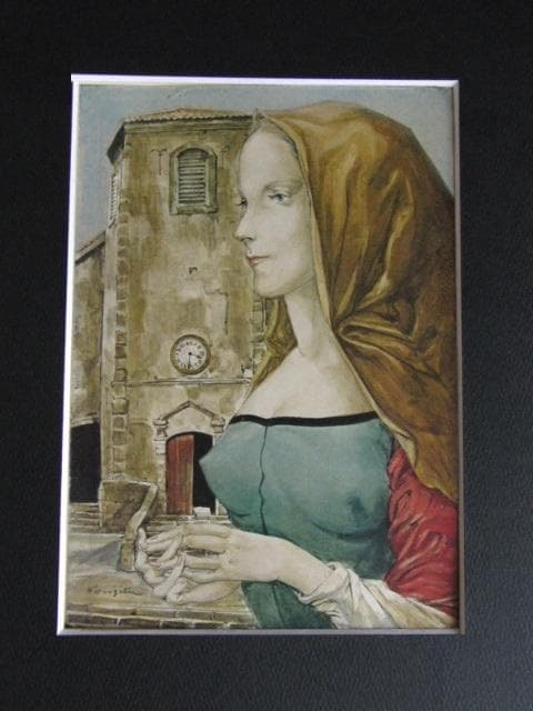 藤田嗣治、【聖母像 】、希少な限定額装用画集画、新品高級額 額装付