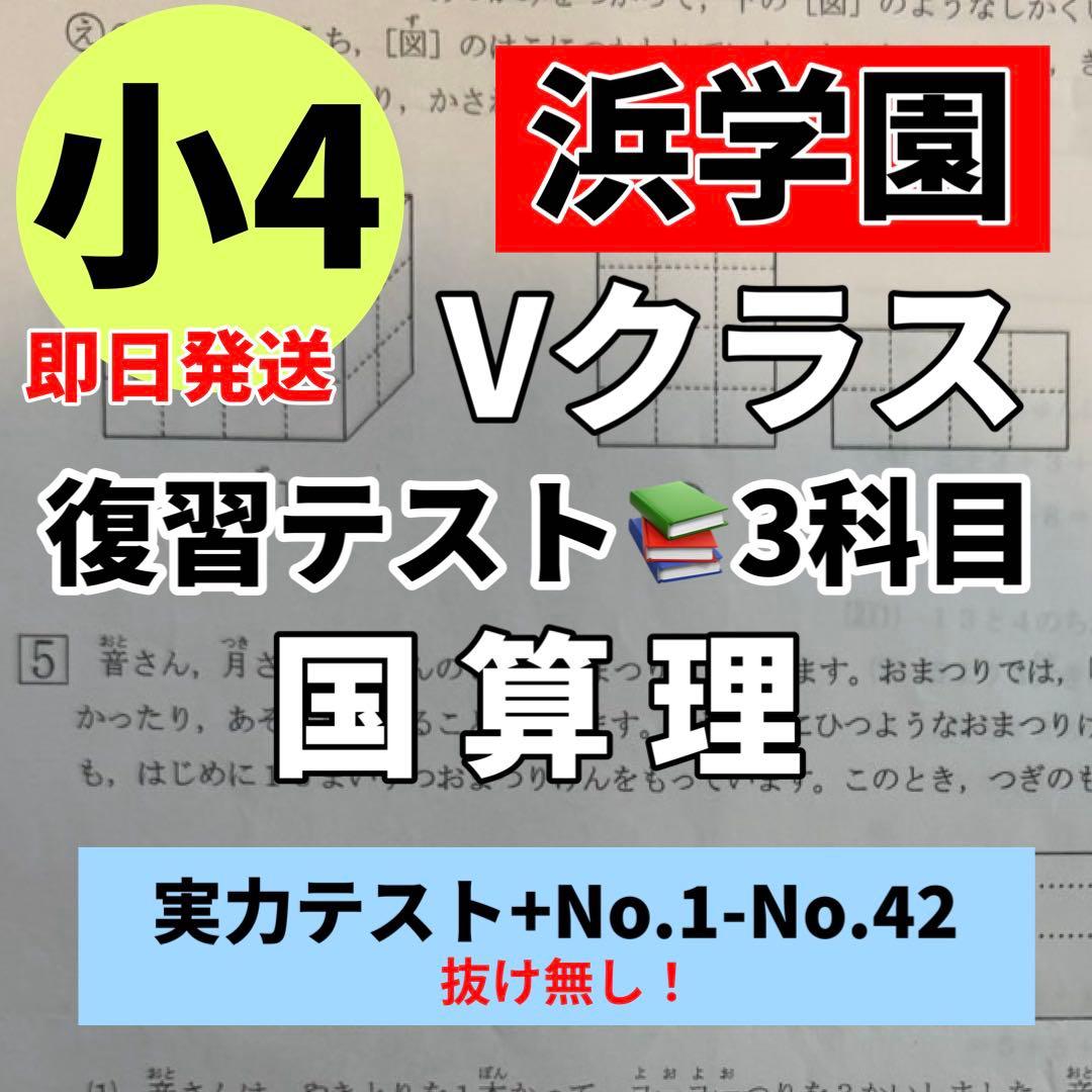 浜学園 2023年度 小4 復習テスト Vクラス 算数 国語 理科　即発送