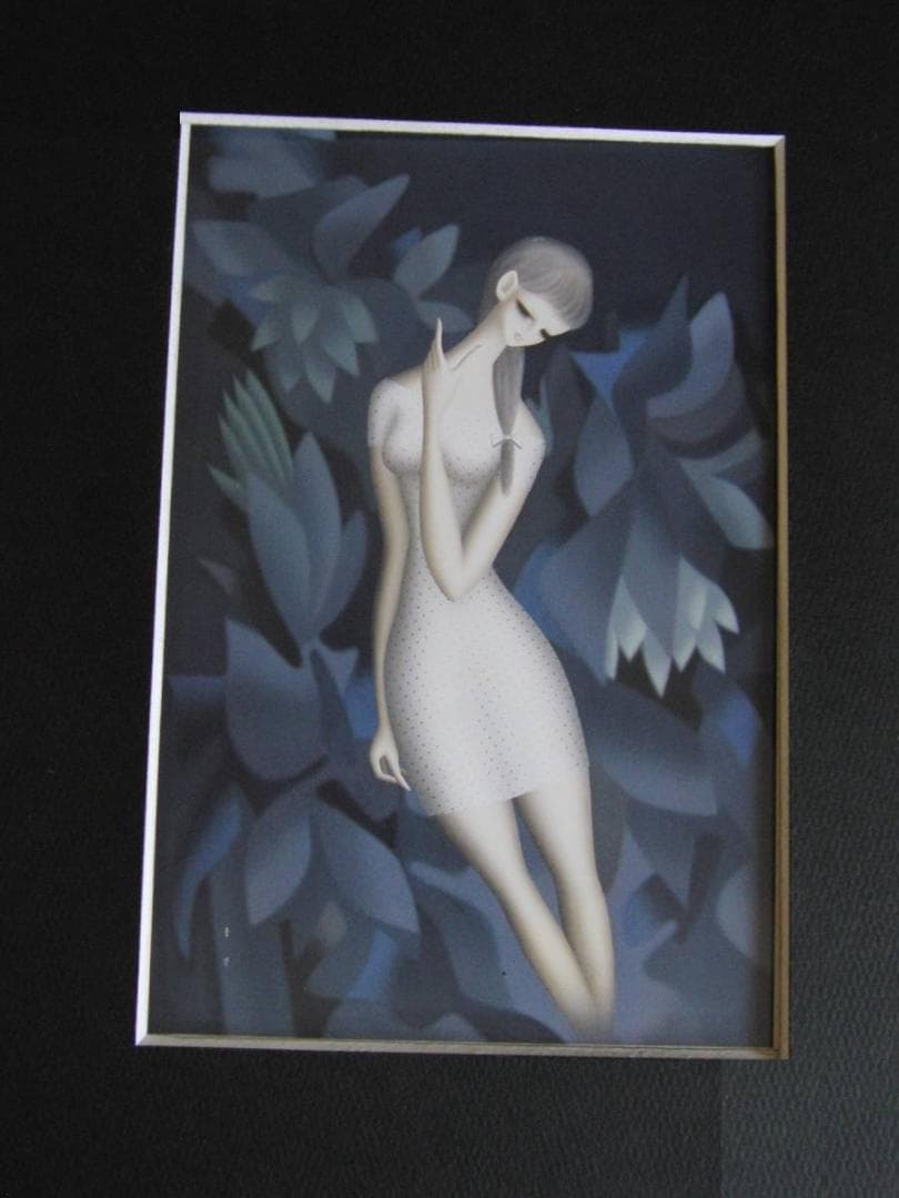 東郷青児、【若い日の思い出】、希少な額装用画集より、状態良好、新品額装付