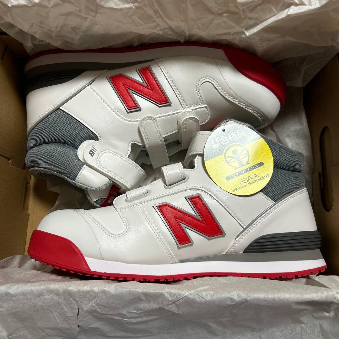 New Balance 安全靴 ホワイト/レッド