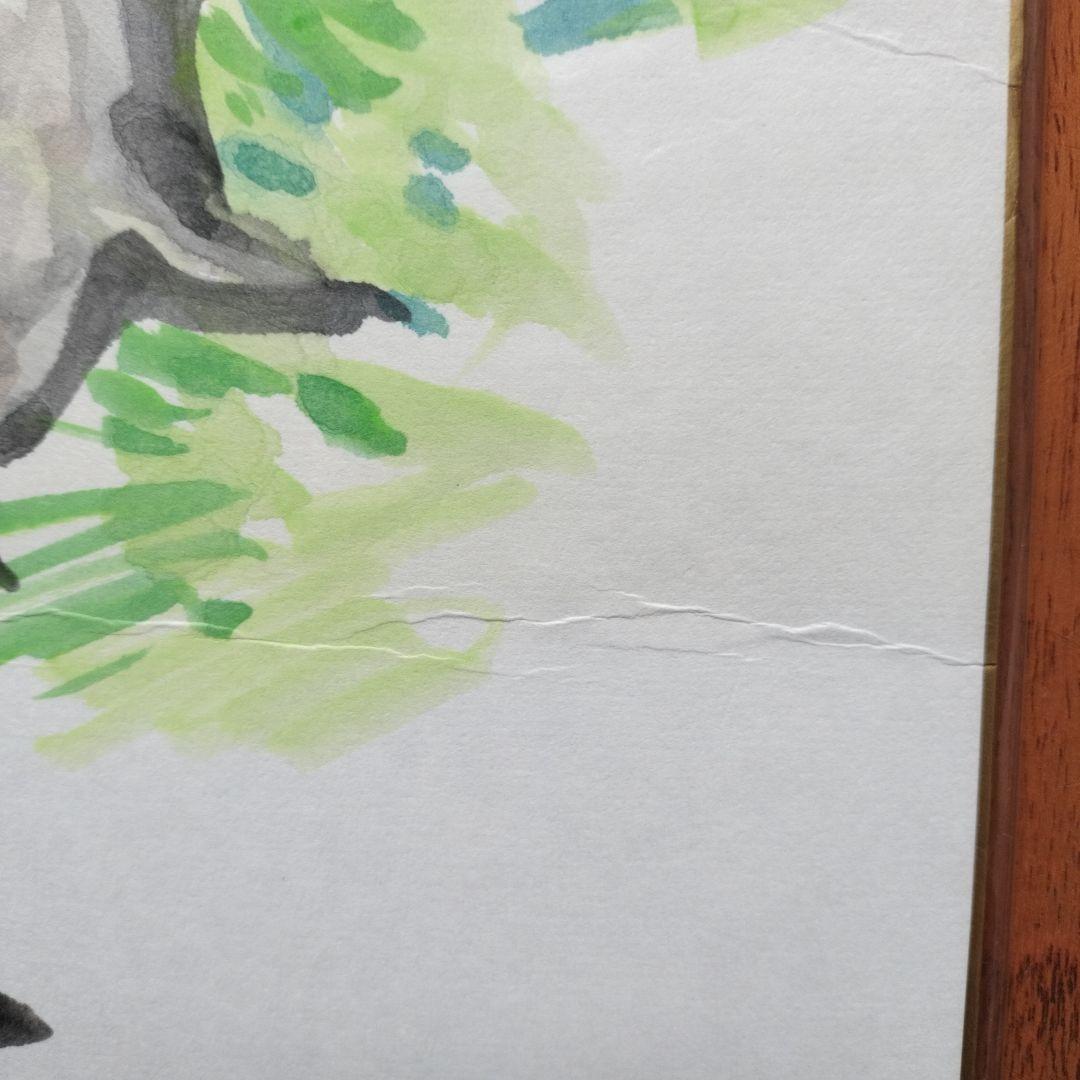 貴重なお品・珍しい水彩画」矢口高雄サインあり 直筆さざえの水彩画