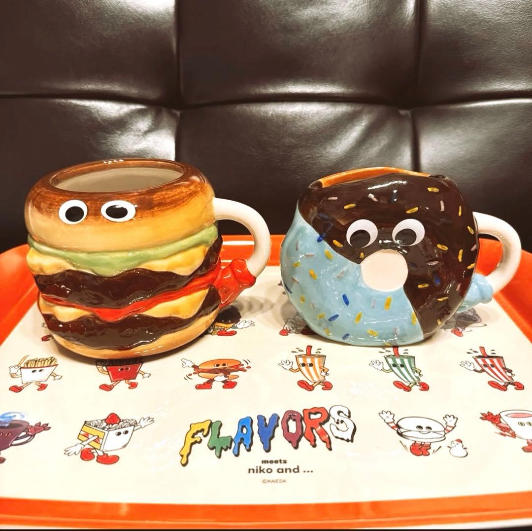ニコアンド FLAVORS ハンバーガーマグ ドーナツマグ マグカップ2個