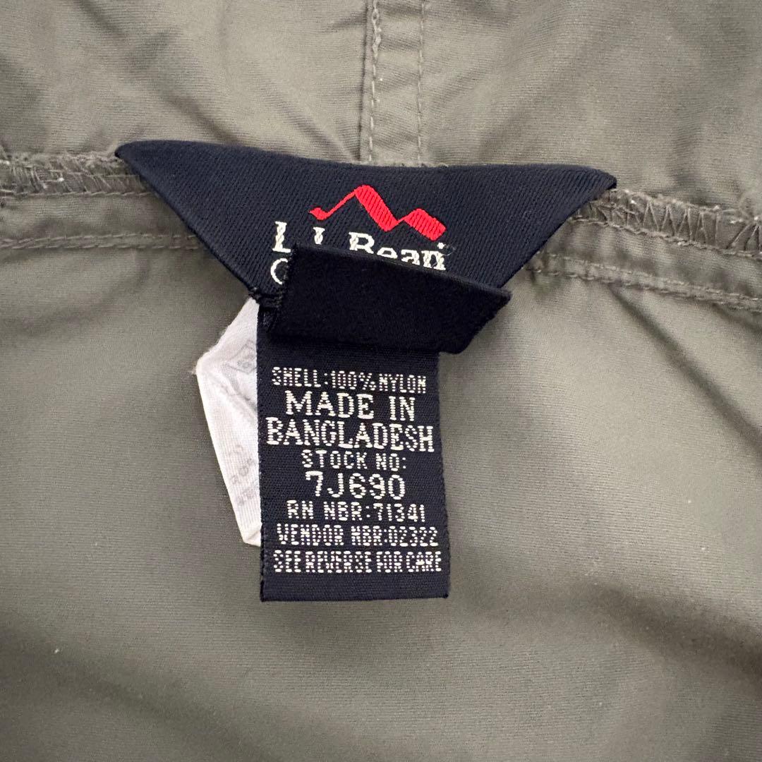 90s L.L.Bean ナイロン アノラックパーカー カーキー サイズS