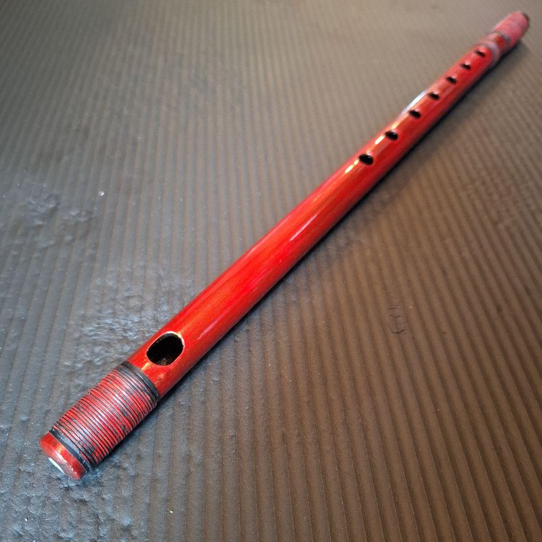 篠笛　古典調　七穴　五本調子　メタリックレッド