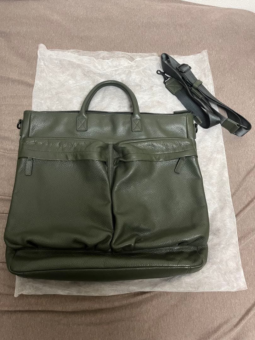 激レア◎ゾンネ sonne×雑誌begin 別注レザーヘルメットバッグ カーキ