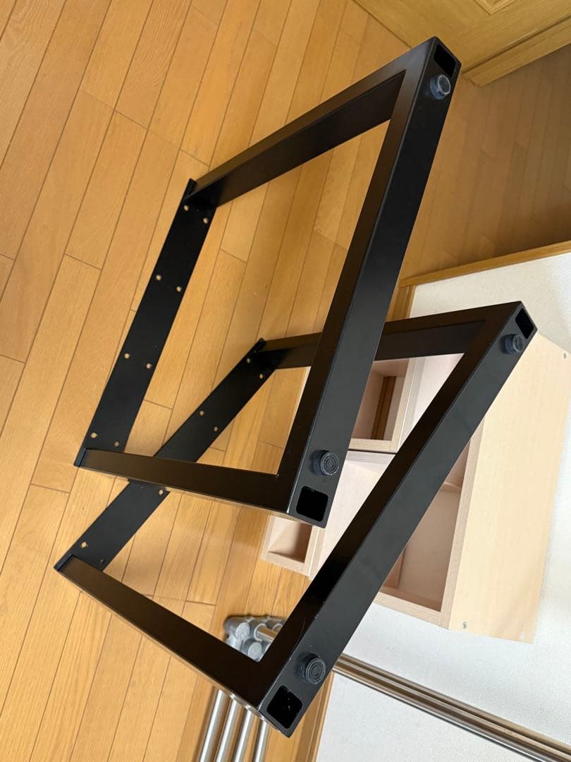 Kanademono テーブル脚 配線孔付 アイアンスマートトレイ付属