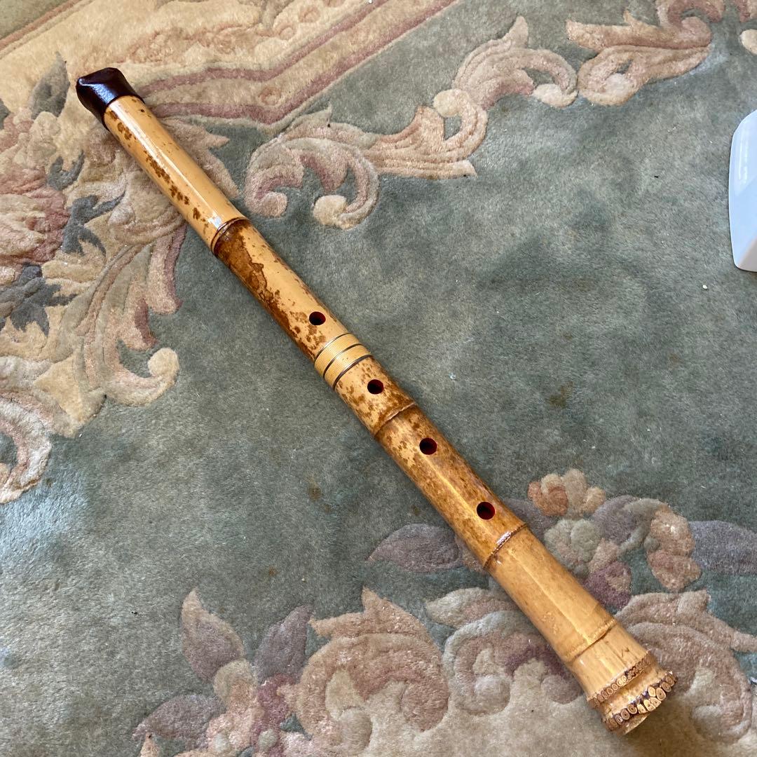 156 尺八　一尺九寸管　綾童銘ニ印