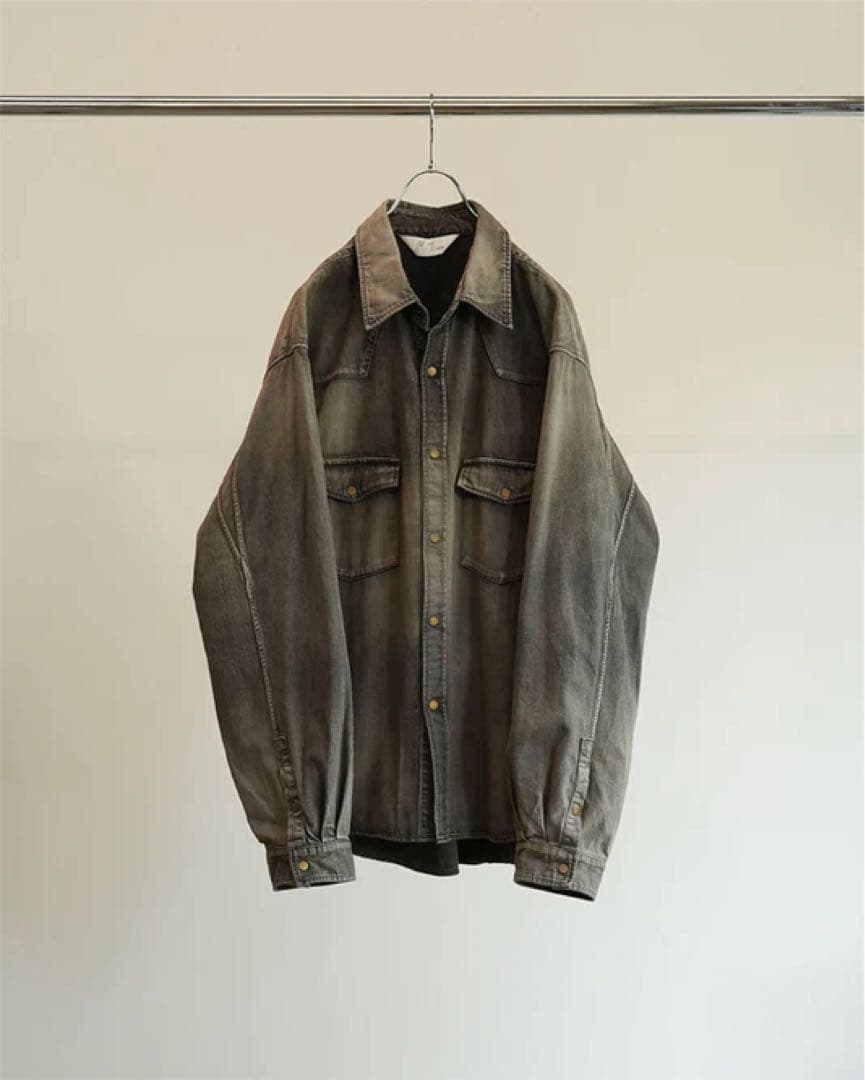 【ANCELLM】DENIM WESTERN SHIRT BLACK