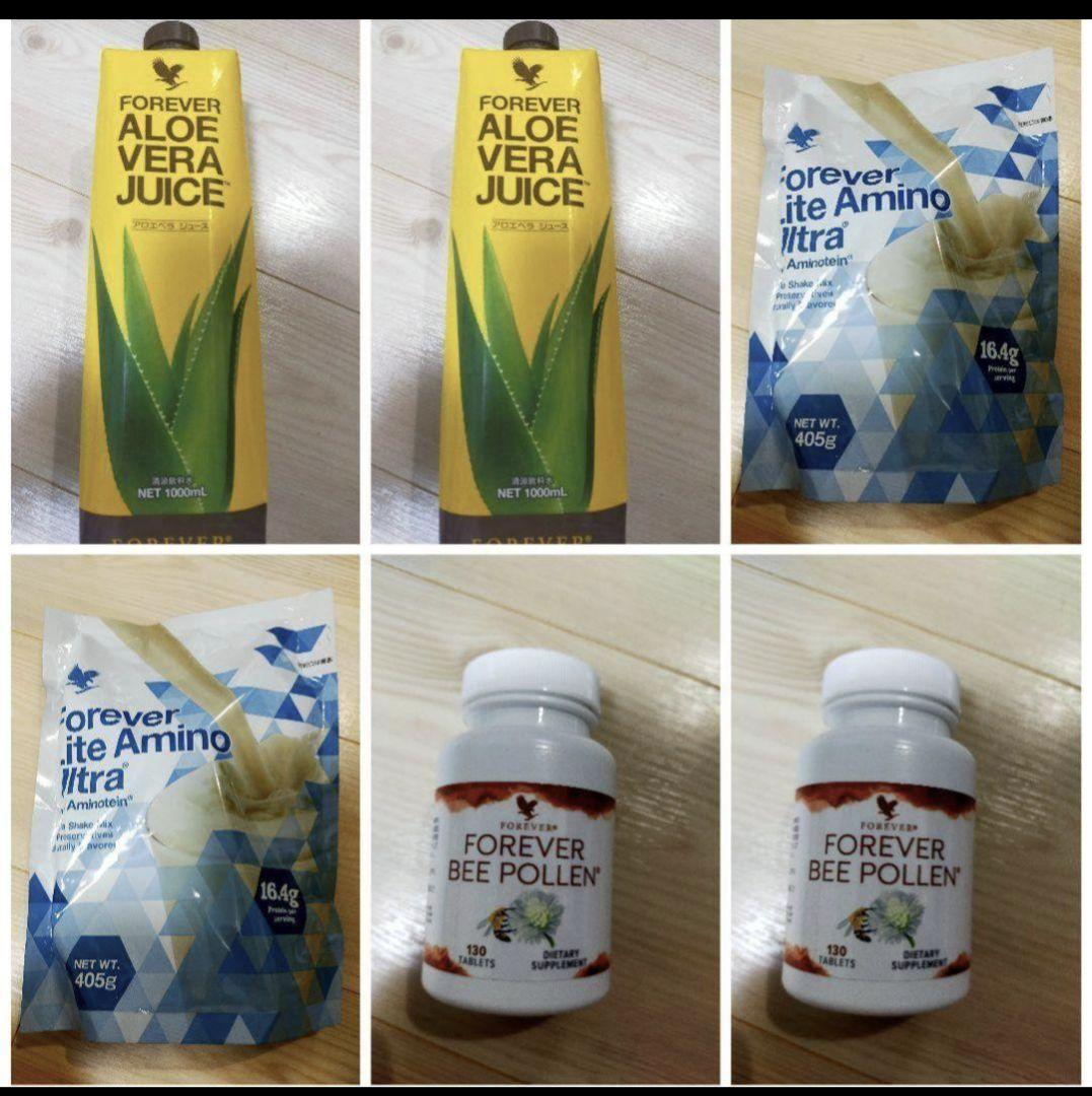 06　フォーエバー　アロエベラジュース、ポーレン、アミノウルトラ　プロテイン