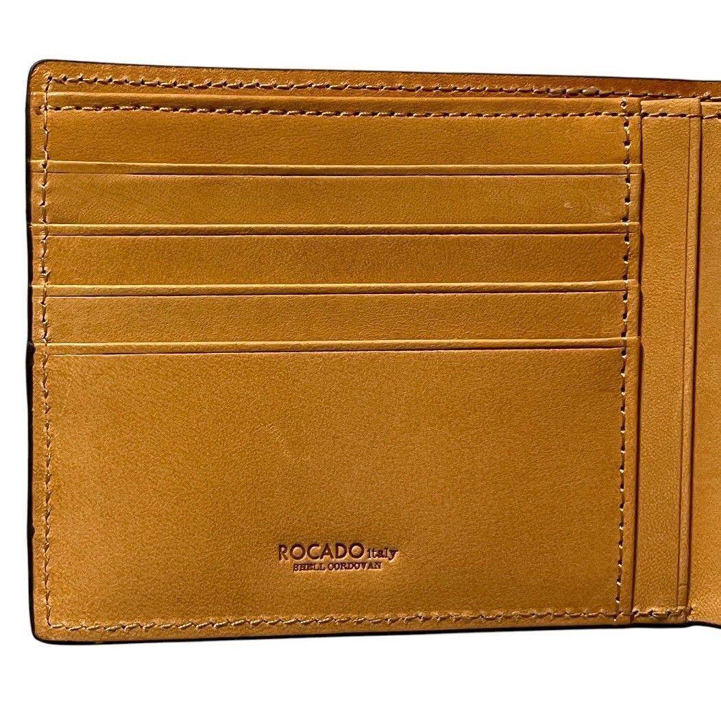 新品】ROCADO ロカド シェルコードバン 二つ折り財布 馬革 ネイビー