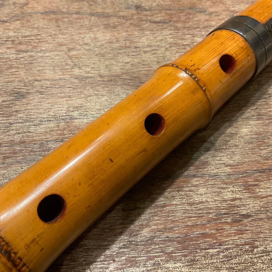 尺八 円山銘 楠華銘 銀継 歌口銀巻き 1尺9寸管 竹製 キャップ - メルカリ