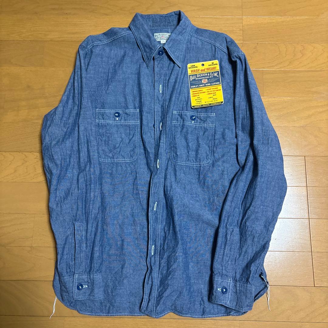 Buzz Rickson's シャンブレーシャツ Ｌ 16½ BR25995 BUZZ RICKSON'S バズリクソンズ Buzz Rickson's 長袖 ミリタリー