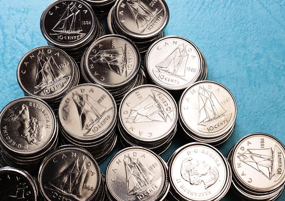 a230 カナダ 10セント 硬貨 コイン ヨット ブルーノーズ号 150枚