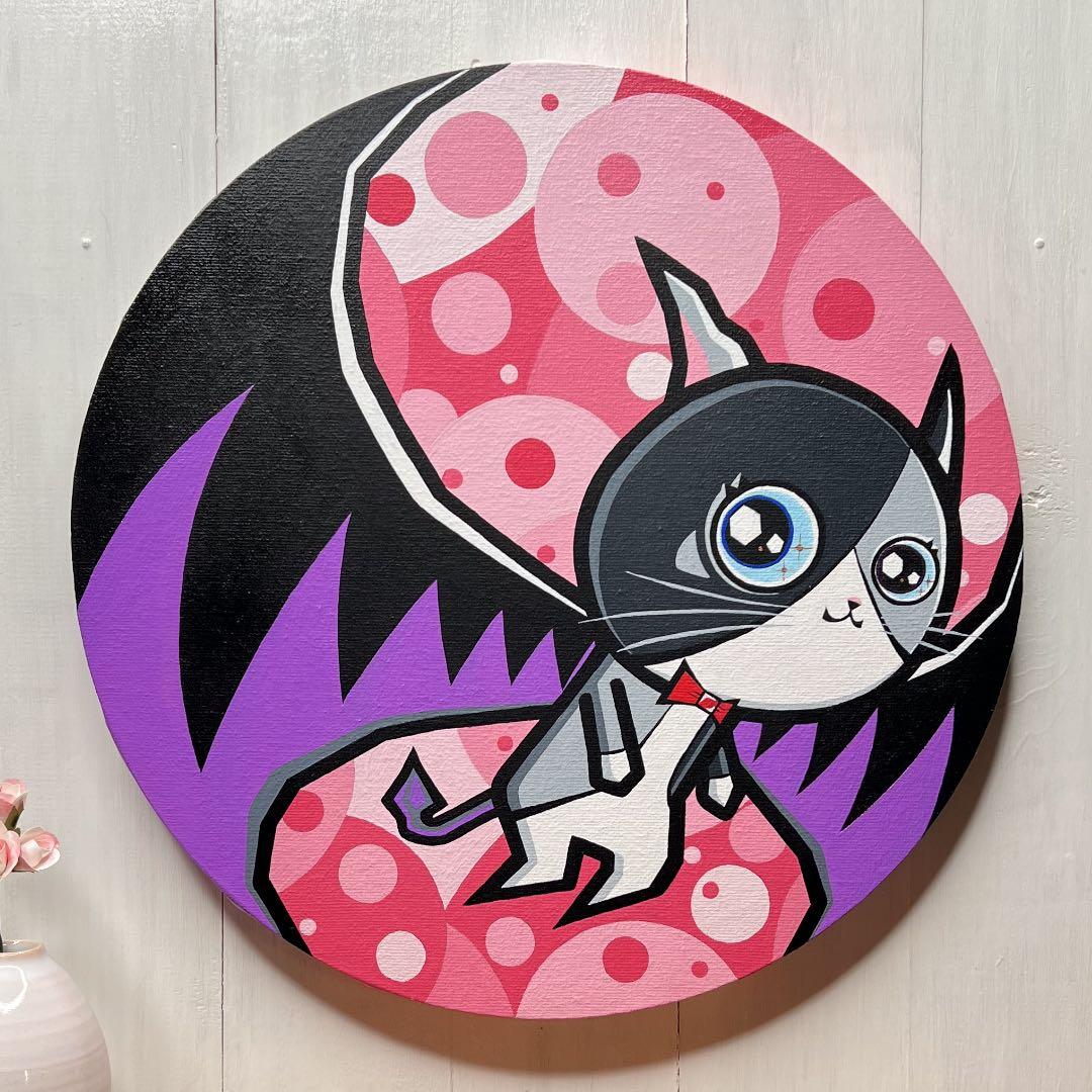 「僕の惑星」｜絵画 原画 抽象画 動物画 猫の絵 アート ドローイング 猫と惑星 – 東京のアートギャラリーピカレスク / Tokyo Art Gallery