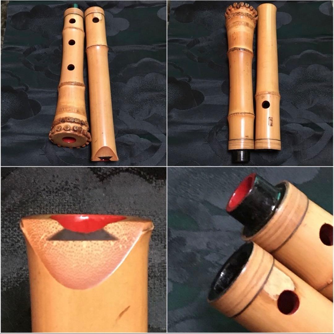 尺八 琴古流 在銘 一尺五寸管 中継ぎ 銀巻 銀三線 【音出し確認済み】