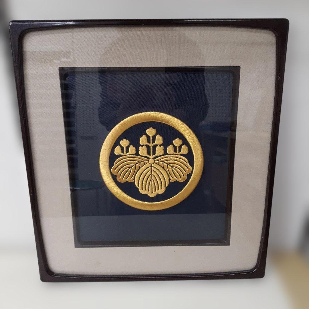 専用です　家紋額◆刺繍 家紋　金刺繍◆一点物◆高級