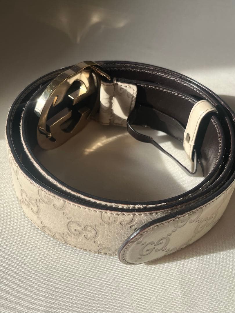 GUCCI グッチ ベルト インターロッキング GG シマ レザー - メルカリ