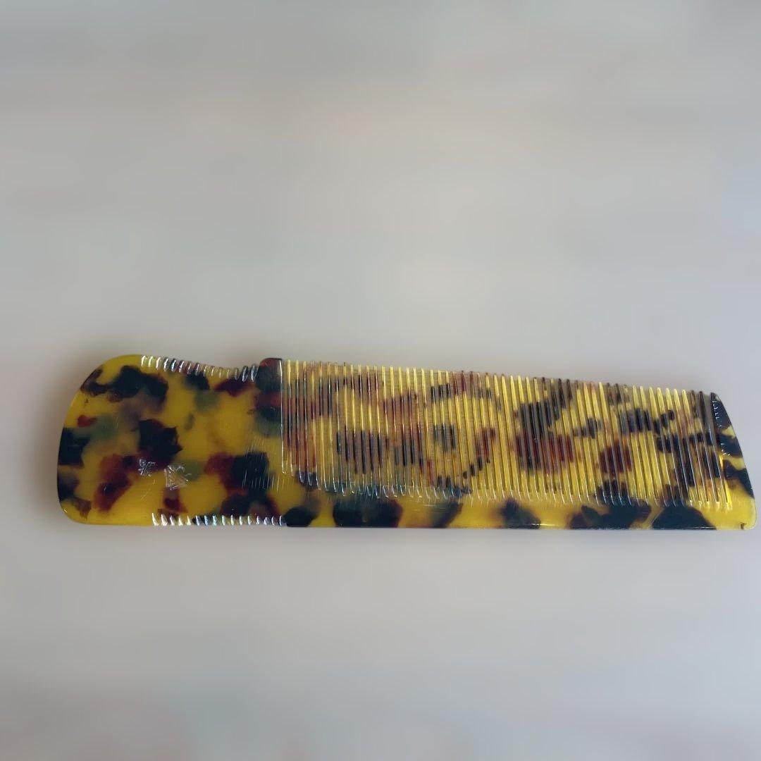 本ベッコウ　角度くし　理容師櫛