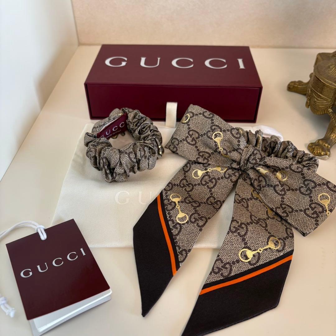 GUCCI GGパターン リボン シュシュ ホースビット 2点セット - メルカリ