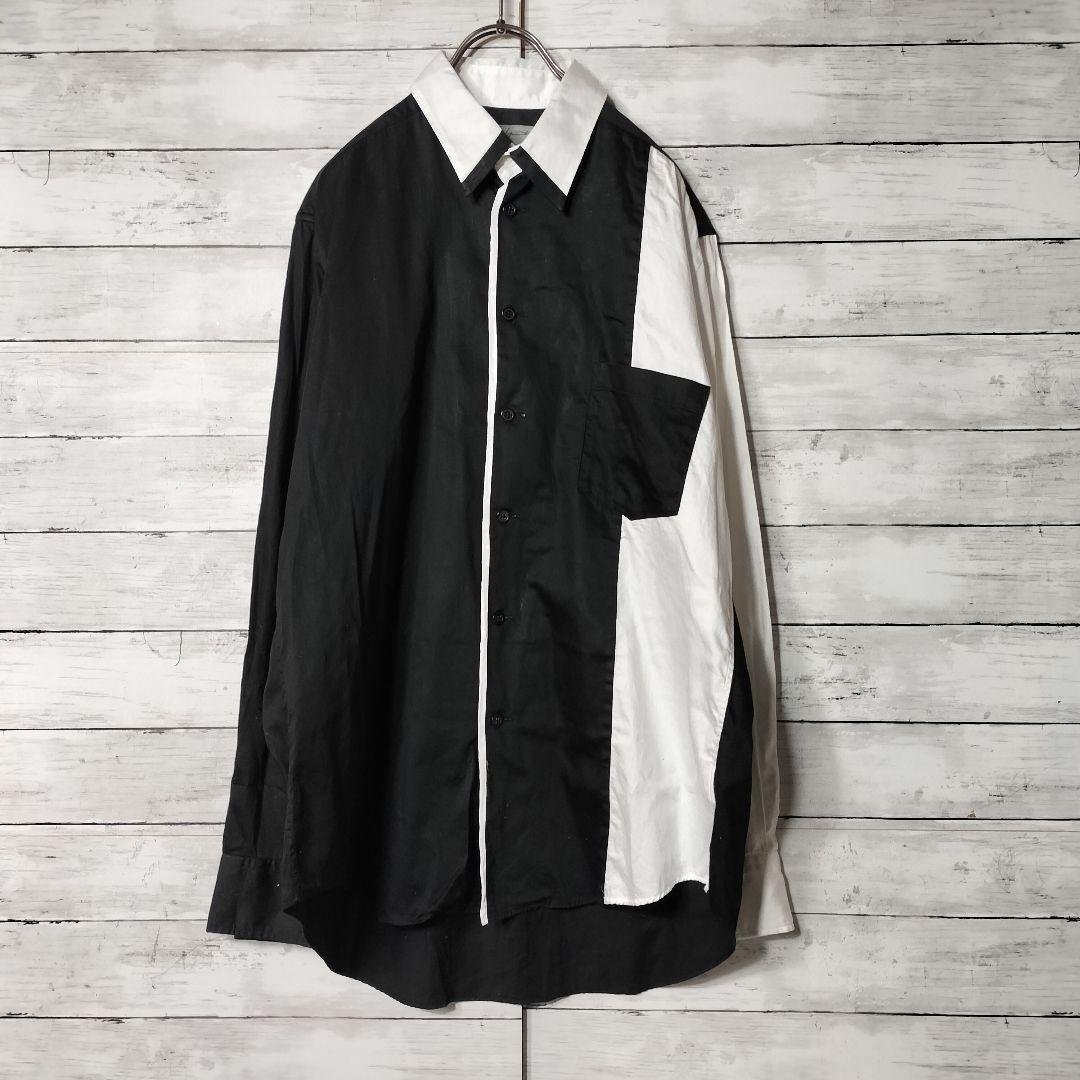 ヨウジヤマモトプールオム サイト 長袖シャツ バイカラー コットン綿