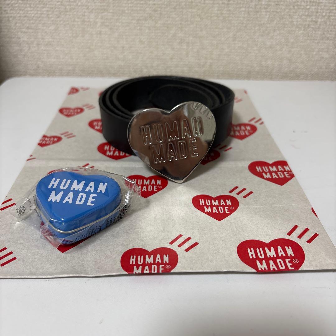 Human Madeハートレザーベルト BLACK Ｌ