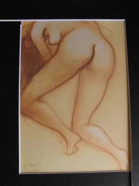 古沢　岩美、デッサン　Ｑ、希少な額装用画集より、新品額装付、状態良好