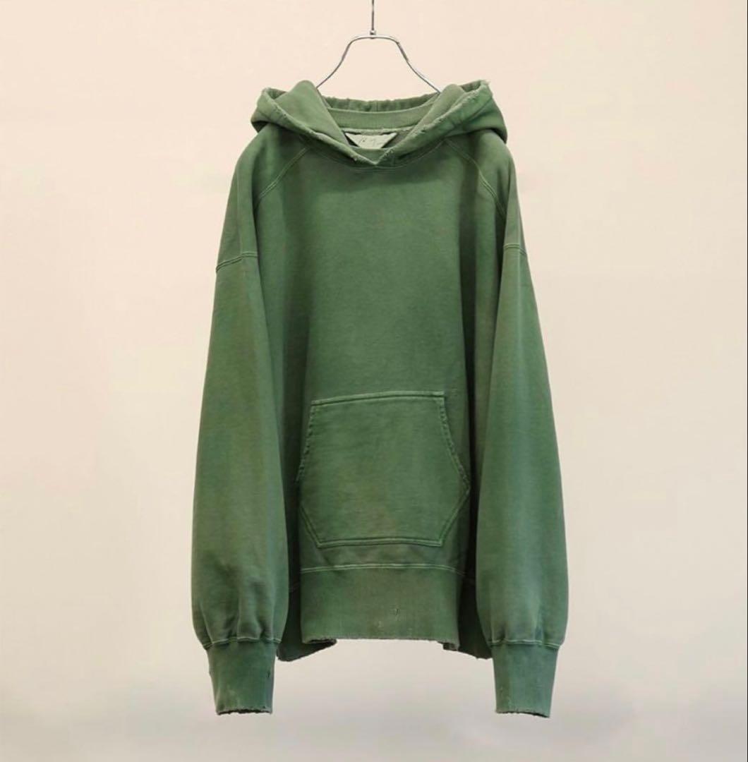 ANCELLM 25SS DYED DAMAGE HOODIE GREEN 新品