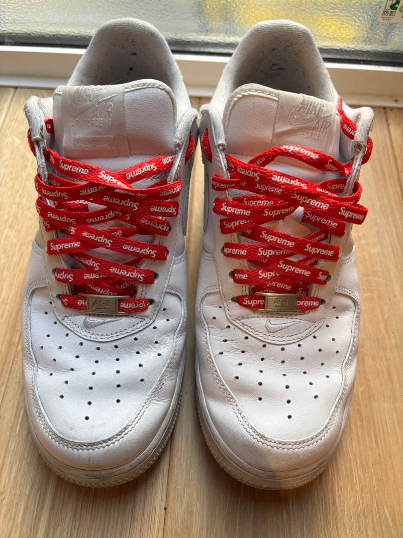 Nike Air Force 1 ホワイト Supremeシューレース付き