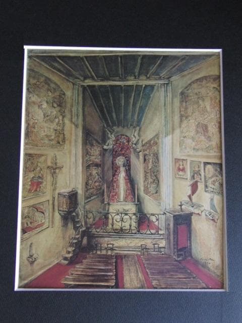 藤田嗣治、【 ノートルダム御堂】、希少な限定額装用画集画、新品高級額 額装付